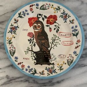 Anthropology Nathalie Lete Owl dinner plate
